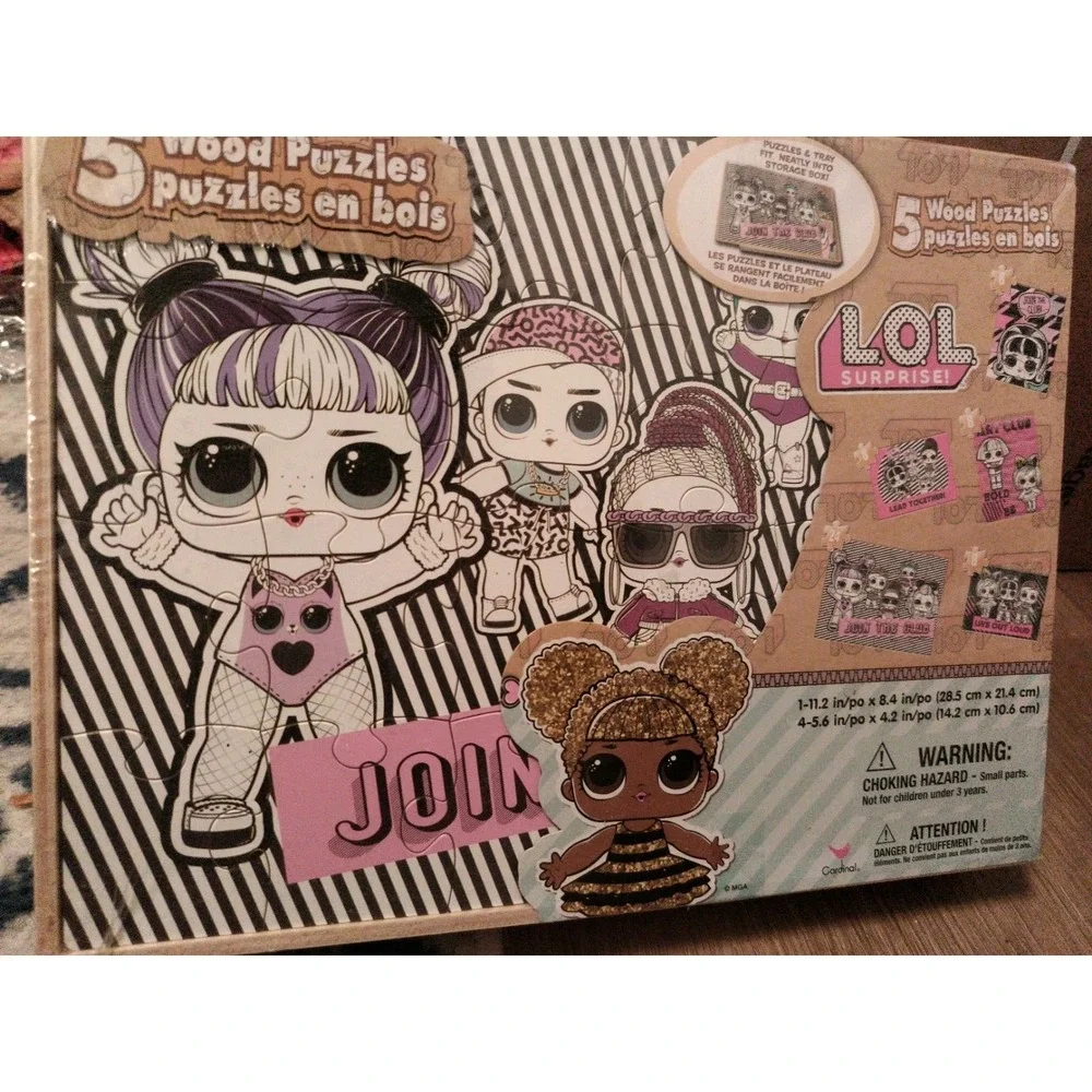 LOL doll wooden puzzle set of 5 new sealed in box